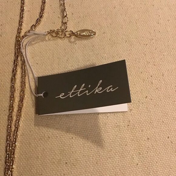NWT Ettika Necklace Gold Tone Snowflake Star With Stone Accent - Picture 4 of 4